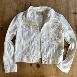 All Saints White Shrunken Denim Jacket
